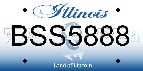 BSS5888 Illinois License Plate