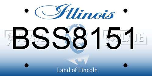 BSS8151 Illinois License Plate