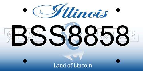 BSS8858 Illinois License Plate