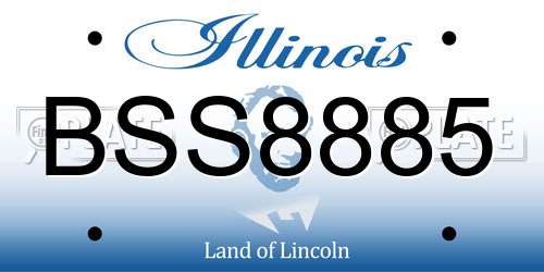 BSS8885 Illinois License Plate