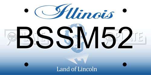 BSSM52 Illinois License Plate
