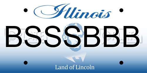 BSSSBBB Illinois License Plate