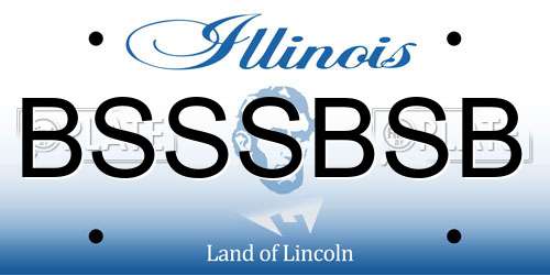 BSSSBSB Illinois License Plate