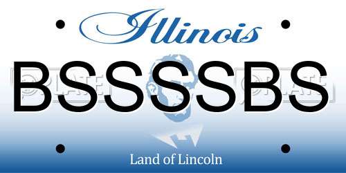 BSSSSBS Illinois License Plate