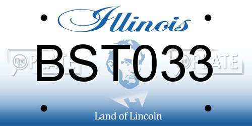 BST033 Illinois License Plate