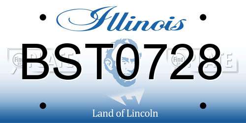 BST0728 Illinois License Plate