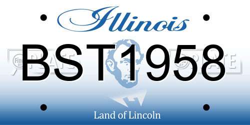 BST1958 Illinois License Plate