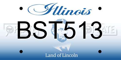 BST513 Illinois License Plate