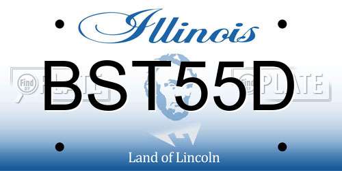 BST55D Illinois License Plate