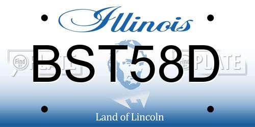 BST58D Illinois License Plate