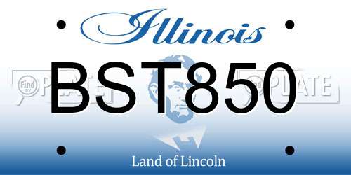 BST850 Illinois License Plate