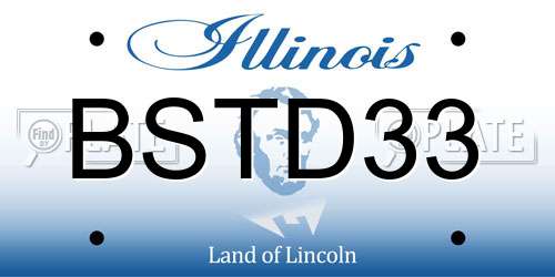 BSTD33 Illinois License Plate