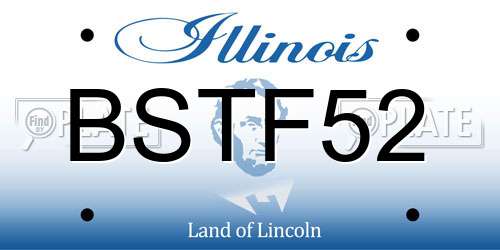 BSTF52 Illinois License Plate