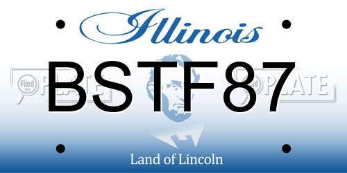 BSTF87 Illinois License Plate