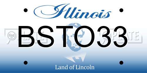 BSTO33 Illinois License Plate