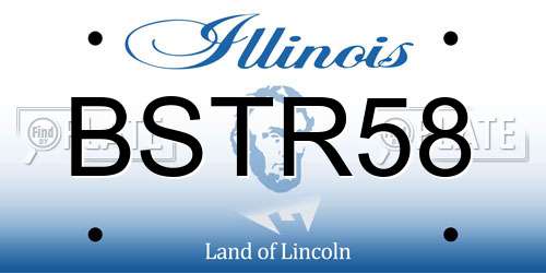 BSTR58 Illinois License Plate