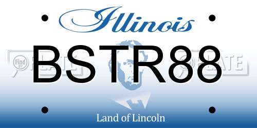 BSTR88 Illinois License Plate