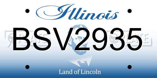 BSV2935 Illinois License Plate