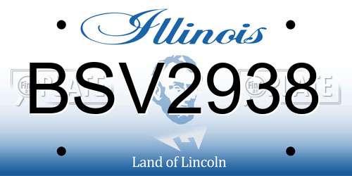 BSV2938 Illinois License Plate