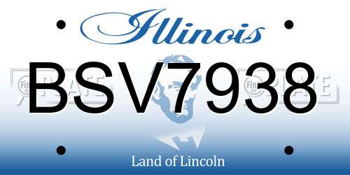 BSV7938 Illinois License Plate