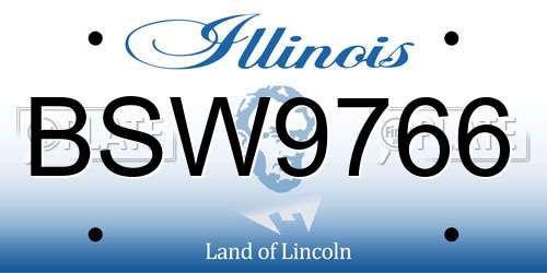 BSW9766 Illinois License Plate