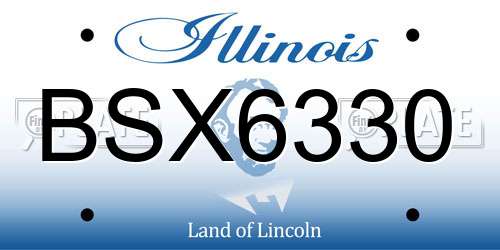 BSX6330 Illinois License Plate