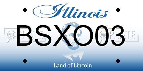 BSXO03 Illinois License Plate
