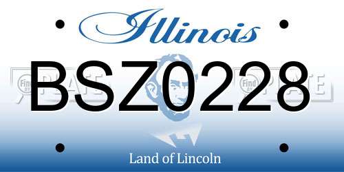 BSZ0228 Illinois License Plate