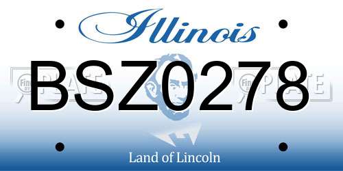 BSZ0278 Illinois License Plate
