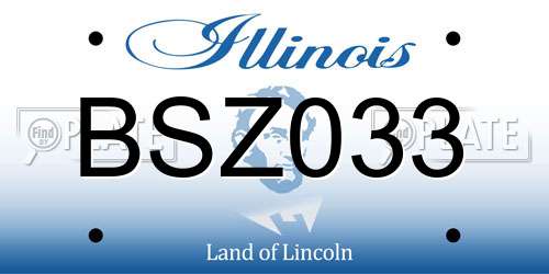 BSZ033 Illinois License Plate