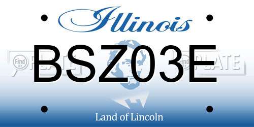 BSZ03E Illinois License Plate