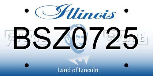 BSZ0725 Illinois License Plate