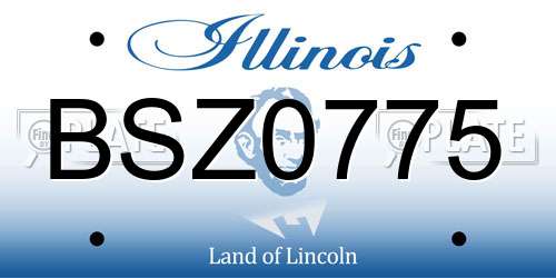 BSZ0775 Illinois License Plate