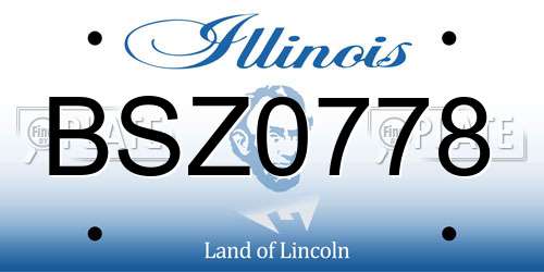 BSZ0778 Illinois License Plate