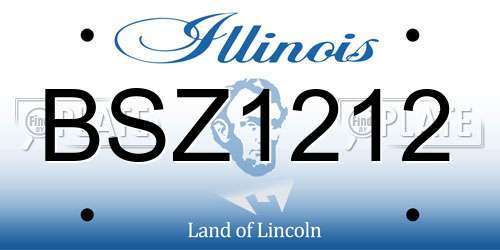 BSZ1212 Illinois License Plate