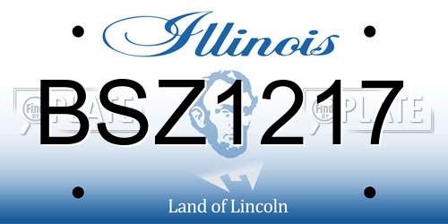 BSZ1217 Illinois License Plate
