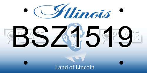BSZ1519 Illinois License Plate