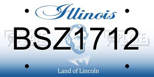 BSZ1712 Illinois License Plate