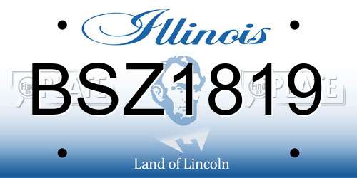 BSZ1819 Illinois License Plate