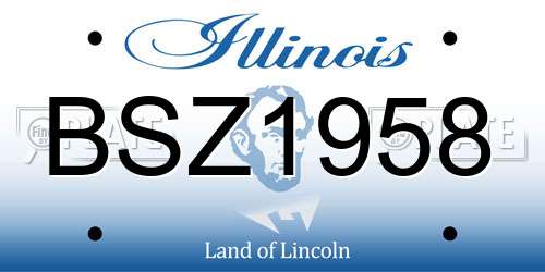 BSZ1958 Illinois License Plate