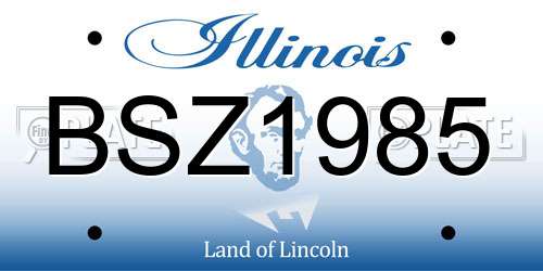 BSZ1985 Illinois License Plate
