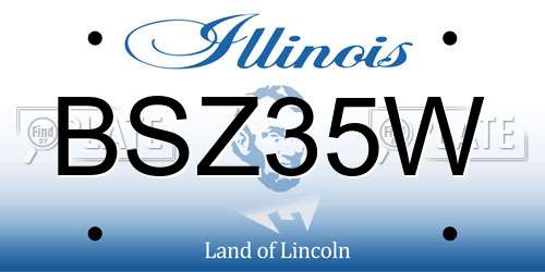 BSZ35W Illinois License Plate