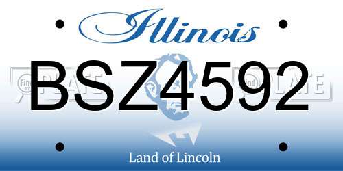 BSZ4592 Illinois License Plate