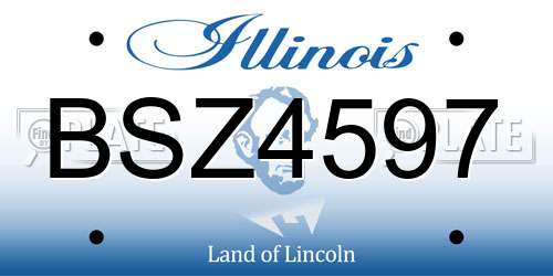 BSZ4597 Illinois License Plate