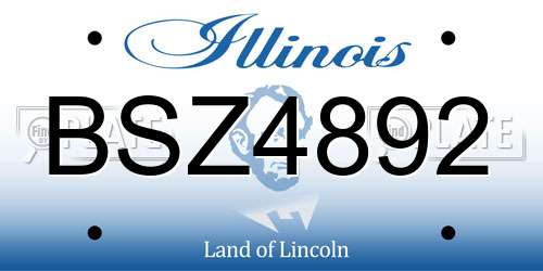 BSZ4892 Illinois License Plate