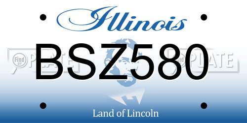 BSZ580 Illinois License Plate