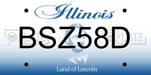 BSZ58D Illinois License Plate