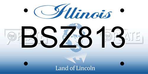 BSZ813 Illinois License Plate