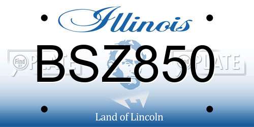 BSZ850 Illinois License Plate