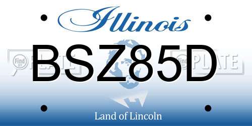 BSZ85D Illinois License Plate